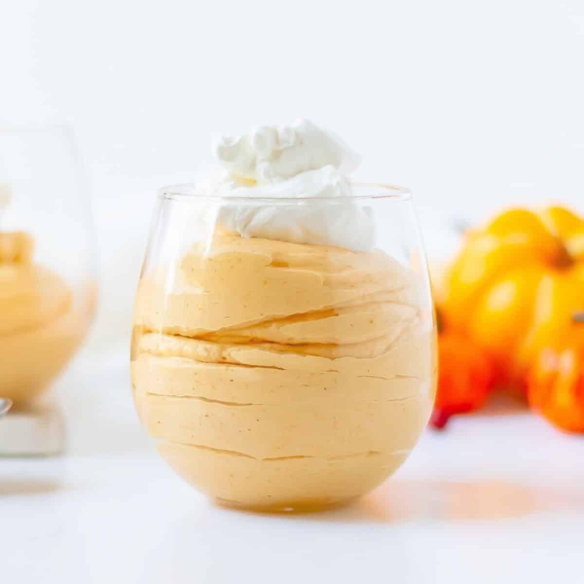 An easy, 3 ingredient pumpkin mousse recipe is the perfect fall dessert.
