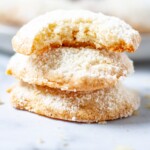 Stack of three potato chip cookies.